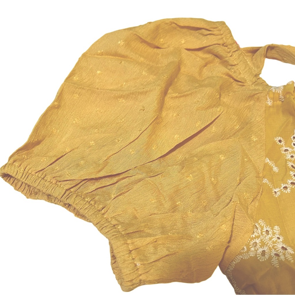 BRAND NEW! EMMA AND GRACE SUNFLOWER EYELET RELAXED FLOWY FIT BLOUSE. 3XL,GOLDEN - Picture 7 of 12